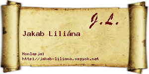 Jakab Liliána névjegykártya