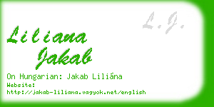 liliana jakab business card